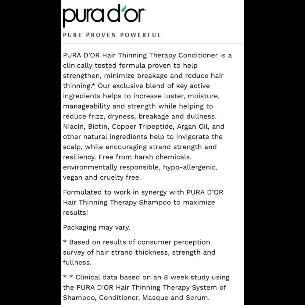 Pura d’or Hair Thinning Therapy Conditioner